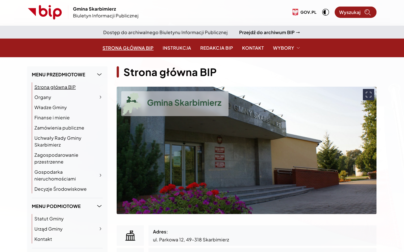 Podgląd: BIP — Urząd Gminy Skarbimierz